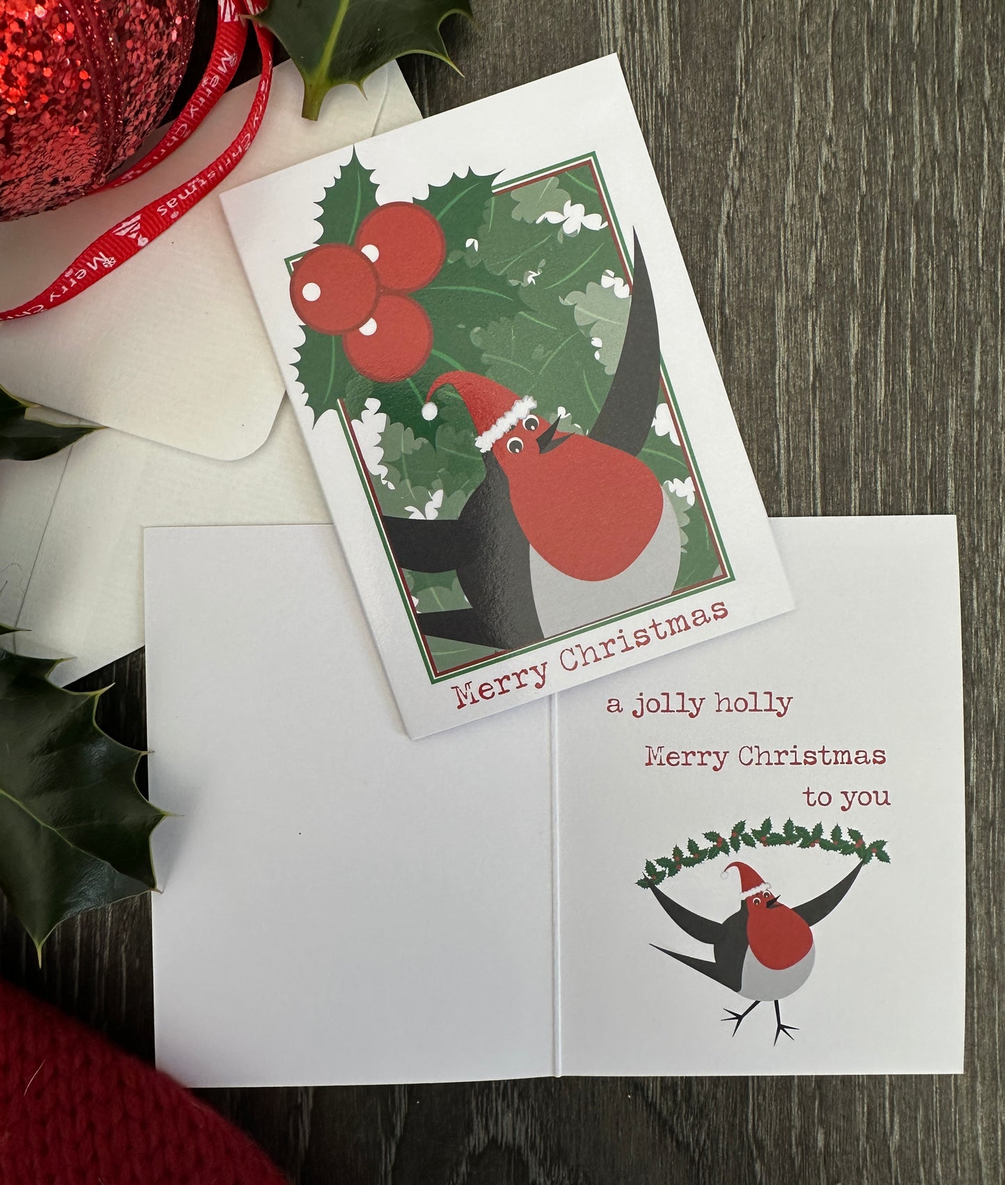 A7 Holly Robin Pkt of 5