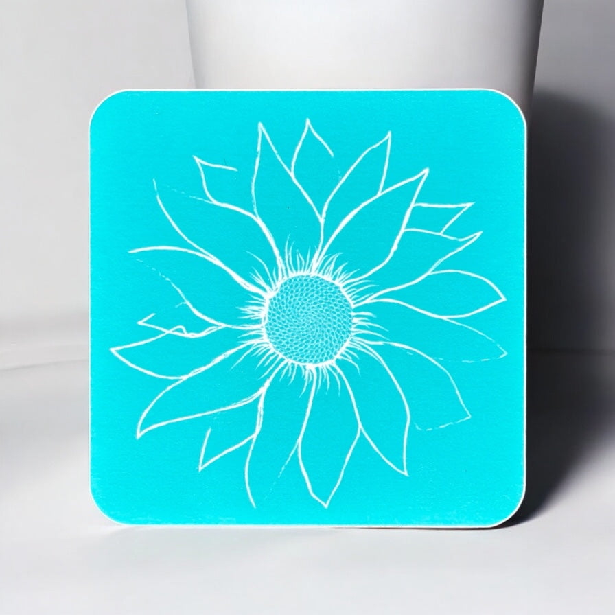 Blue Sunflower Coaster