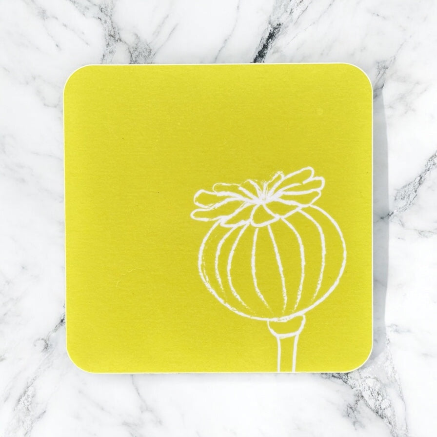 Lime Green Poppy Coaster