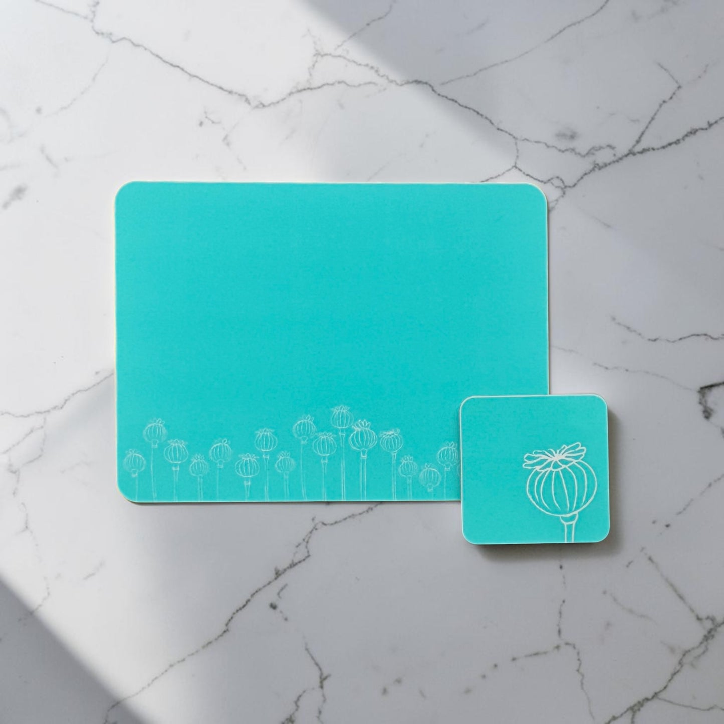 Poppy Seed Head Placemat Blue