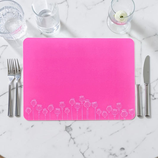 Poppy Seed Head Placemat Pink
