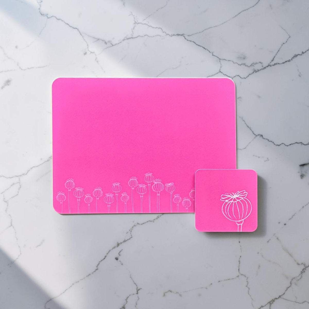 Poppy Seed Head Placemat Pink