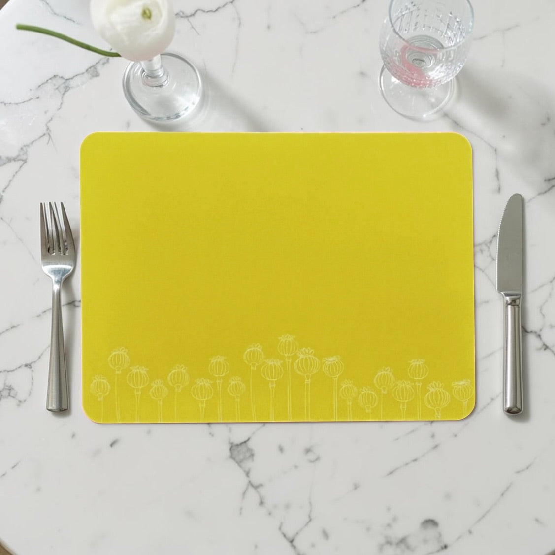 Poppy Seed Head Placemat Lime