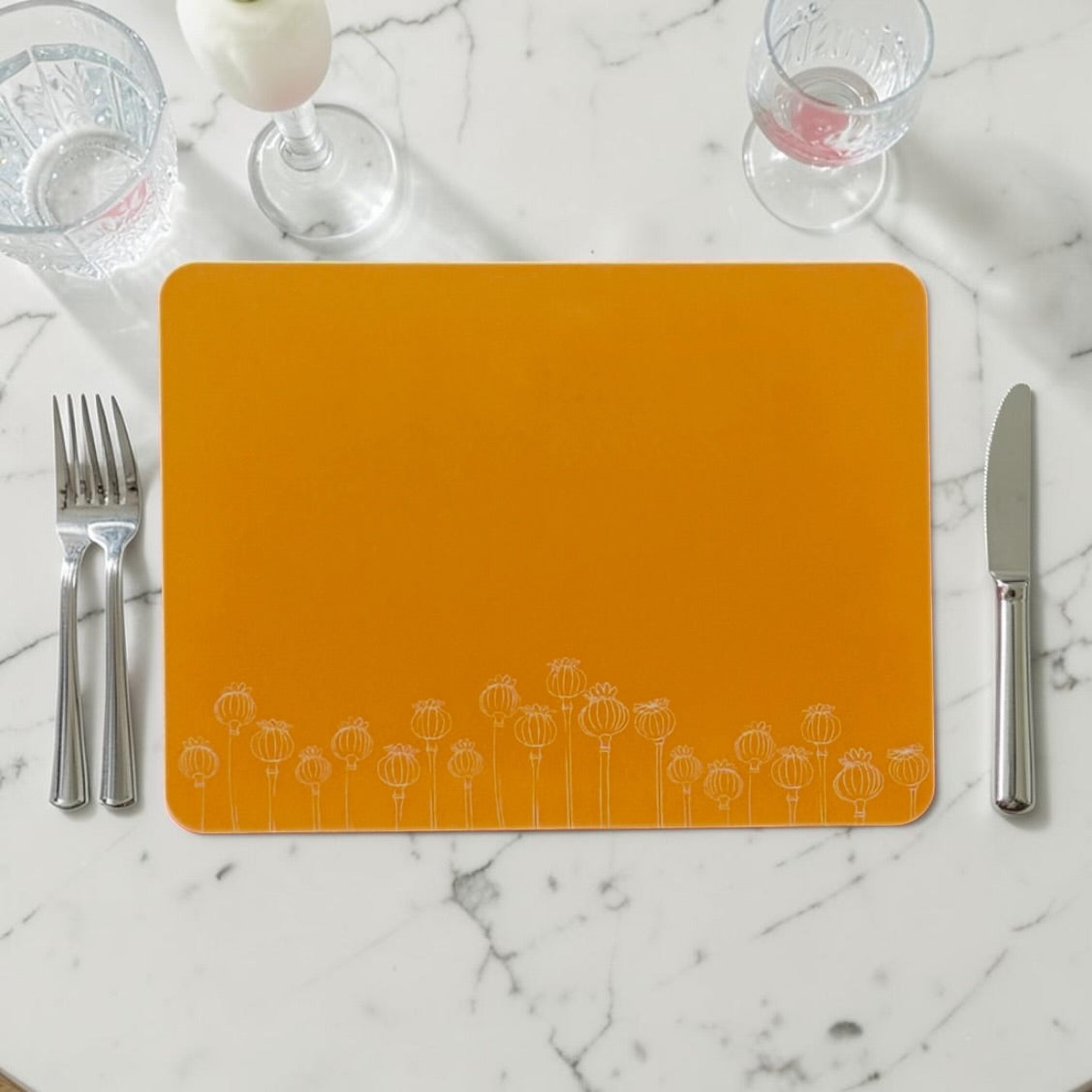 Poppy Seed Head Placemat Orange