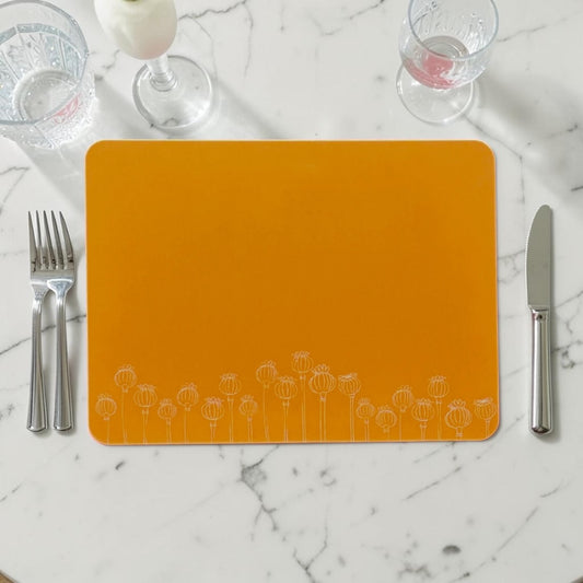 Poppy Seed Head Placemat Orange