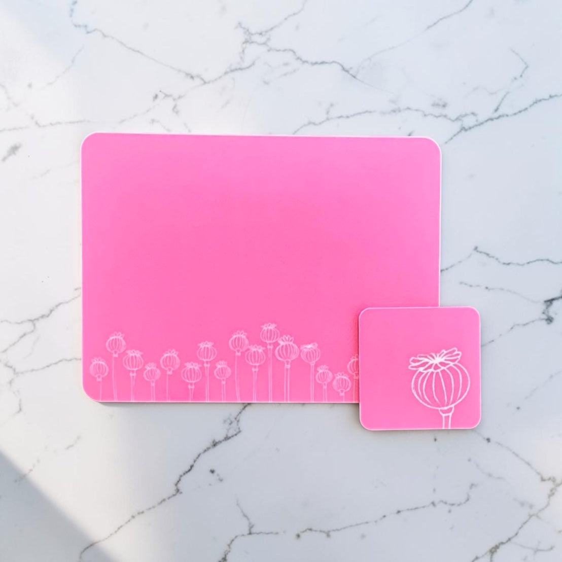 Poppy Seed Head Placemat Pink