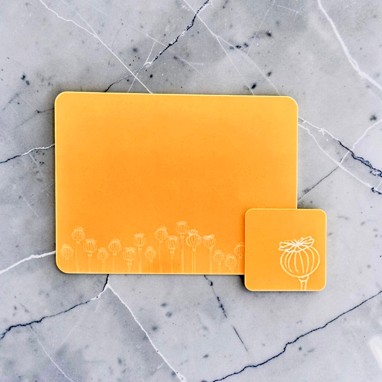 Poppy Seed Head Placemat Orange