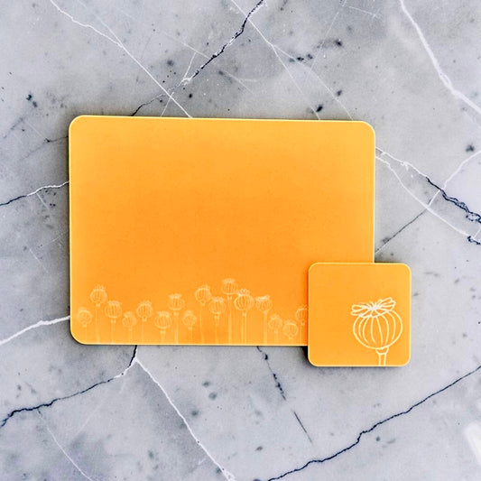 Poppy Seed Head Placemat Orange