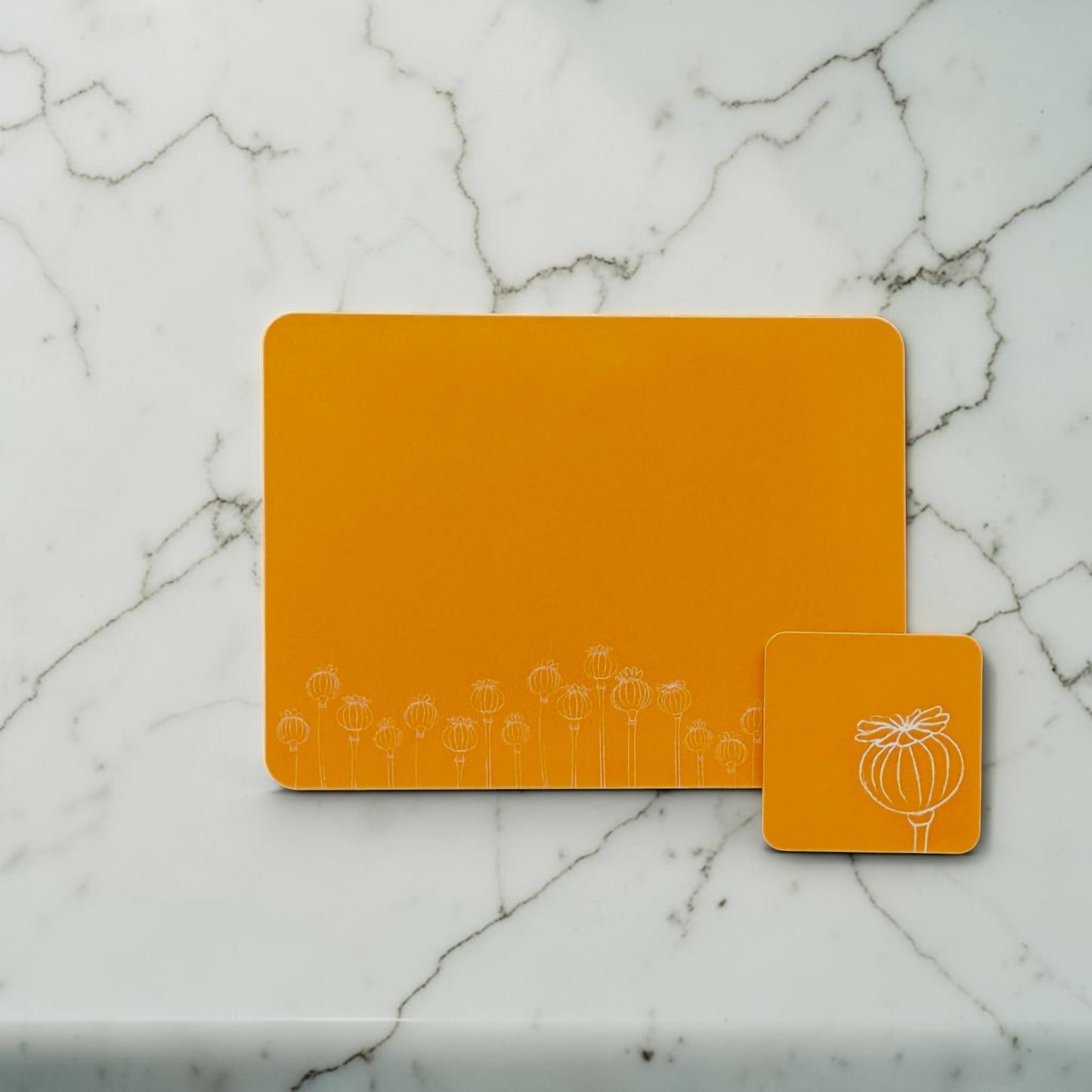 Poppy Seed Head Placemat Orange