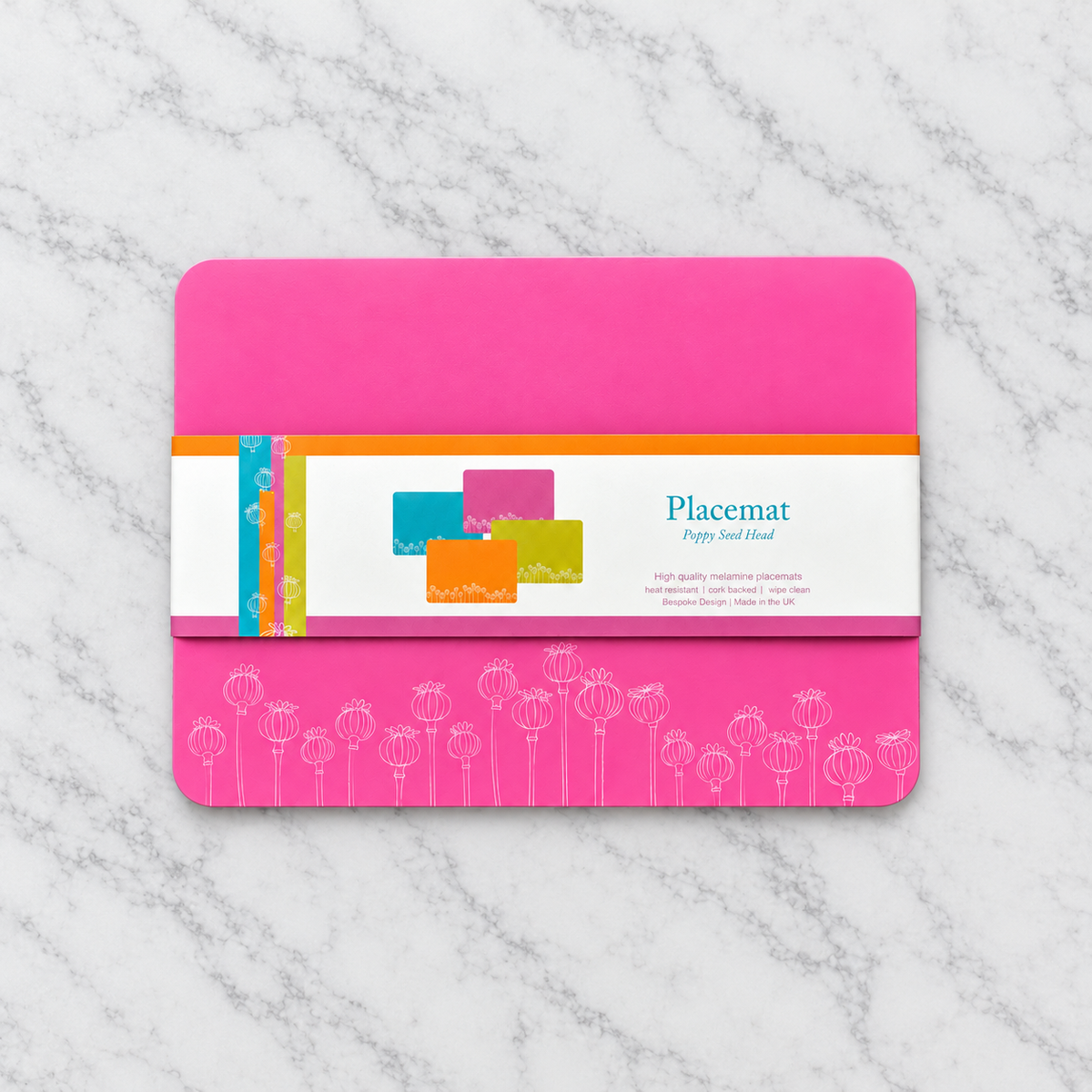 Poppy Seed Head Placemat Pink