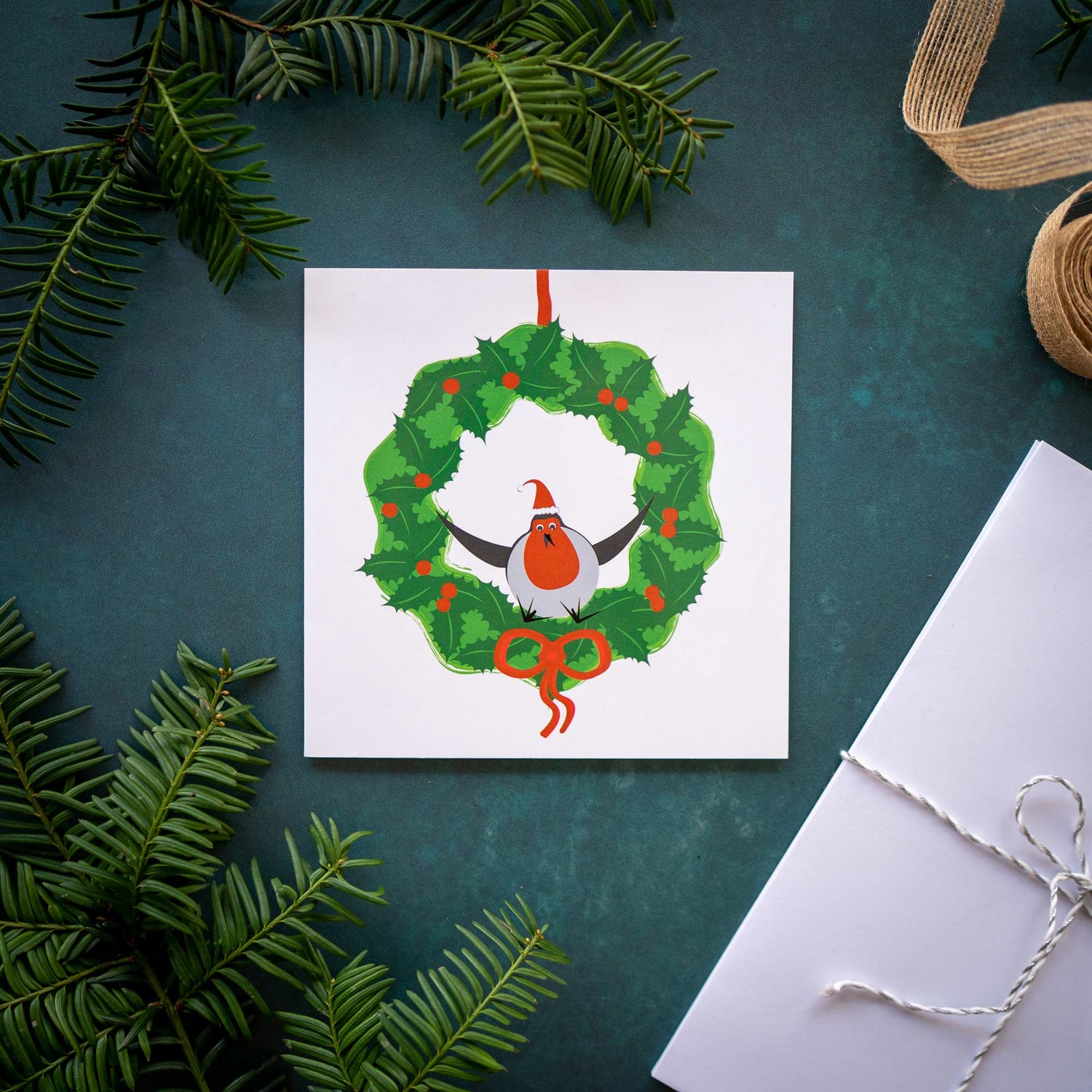 Hand Drawn Christmas Wreath Cards